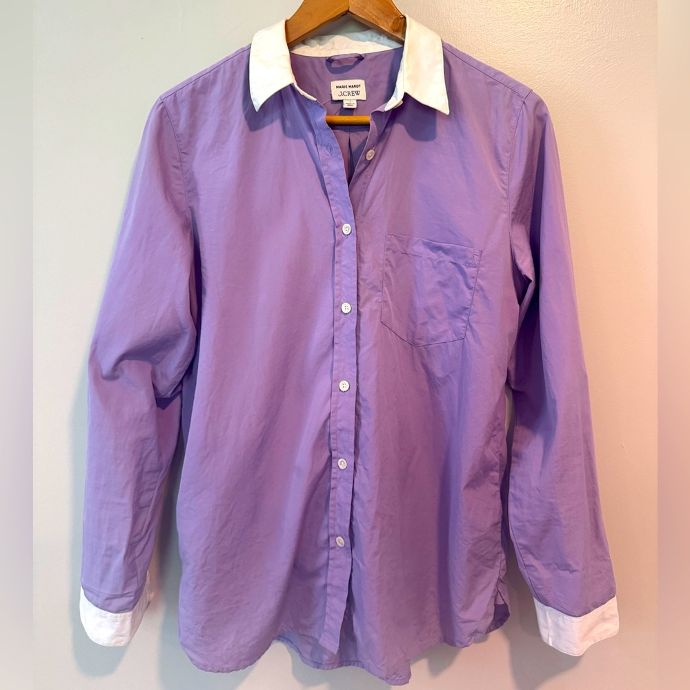 Marie Margot for J.Crew Purple Shirt with White Collar Size 6